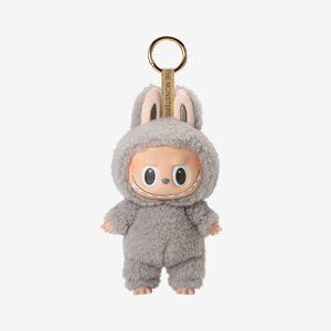 Cute Gray Monster Plush Keychain for Kids